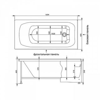 Каркас сварной для акриловой ванны Aquanet Roma 170
